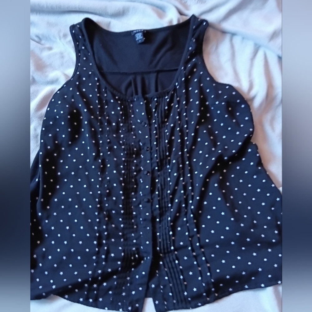 Black Polka Dot Women's Top